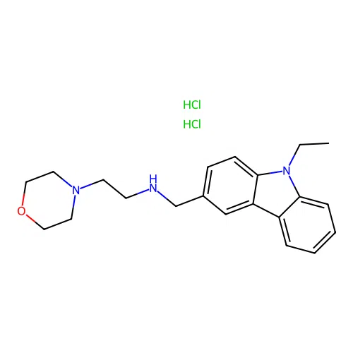 N-[(9-ethylcarbazol-3-yl)methyl]-2-morpholin-4-ylethanamine dihydrochloride structure
