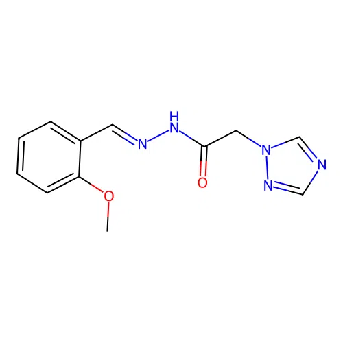 N'-[(E)-(2-methoxyphenyl)methylidene]-2-(1H-1,2,4-triazol-1-yl)acetohydrazide structure
