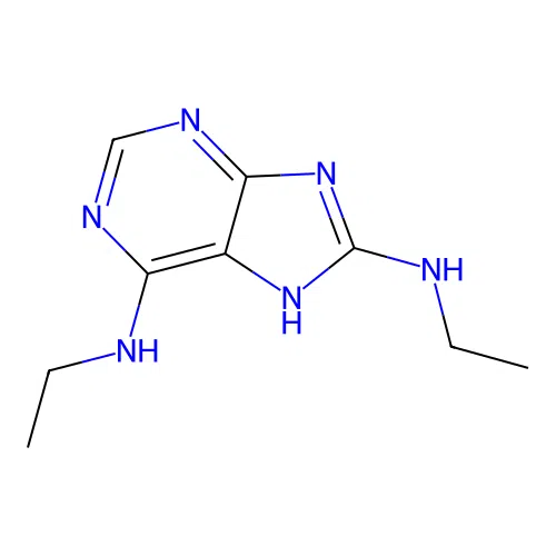6-N,8-N-diethyl-7H-purine-6,8-diamine structure