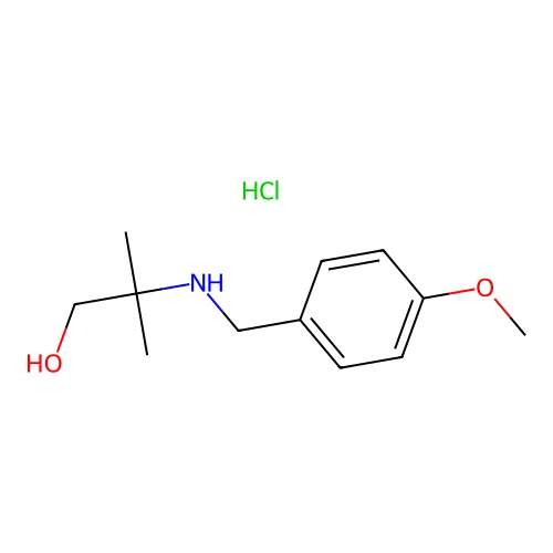 2-{[(4-Methoxyphenyl)methyl]amino}-2-methylpropan-1-ol hydrochloride structure