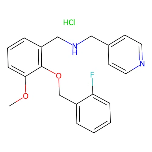 N-(2-((2-fluorobenzyl)oxy)-3-methoxybenzyl)-1-(pyridin-4-yl)methanamine hydrochloride structure