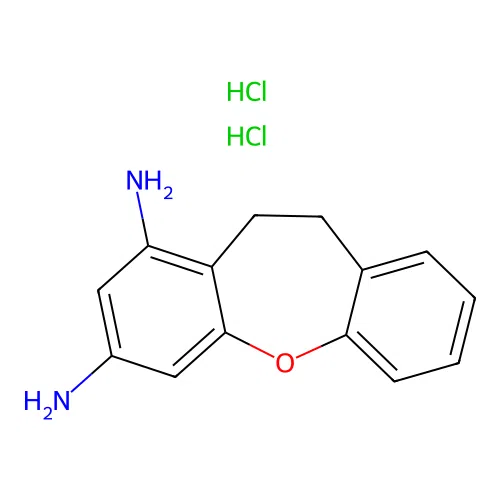 10,11-Dihydrodibenzo[b,f]oxepine-1,3-diamine dihydrochloride structure