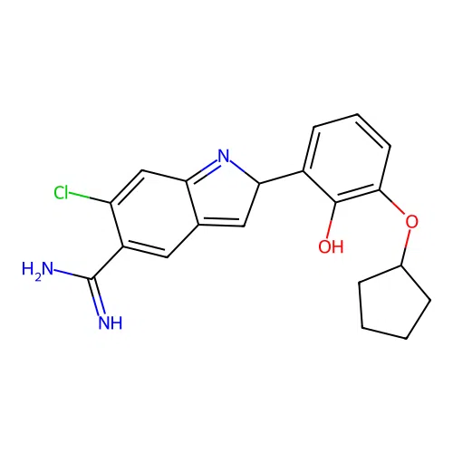 6-chloro-2-(3-cyclopentyloxy-2-hydroxyphenyl)-2H-indole-5-carboximidamide structure