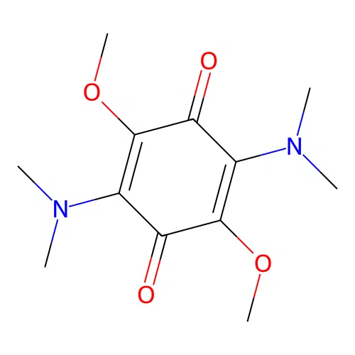 2,5-Bis(dimethylamino)-3,6-dimethoxycyclohexa-2,5-diene-1,4-dione structure
