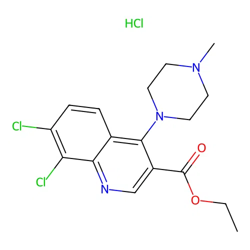 ethyl 7,8-dichloro-4-(4-methylpiperazin-1-yl)quinoline-3-carboxylate hydrochloride structure