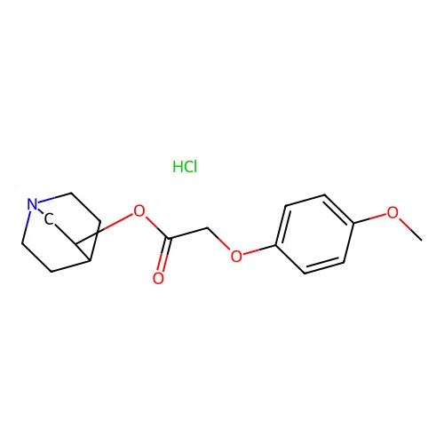 Quinuclidin-3-yl 2-(4-methoxyphenoxy)acetate hydrochloride structure