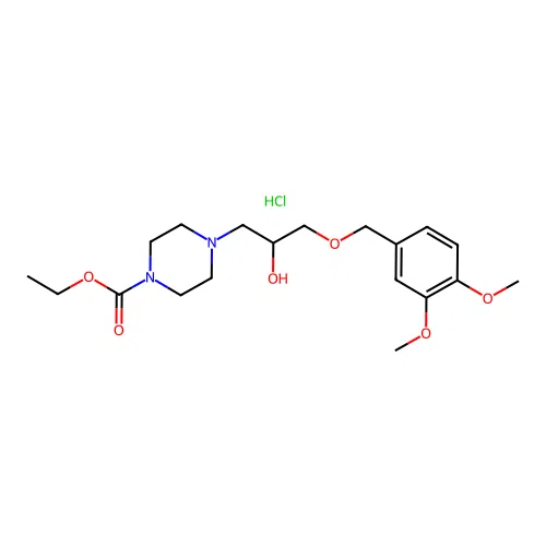 Ethyl 4-{3-[(3,4-dimethoxybenzyl)oxy]-2-hydroxypropyl}-1-piperazinecarboxylate structure