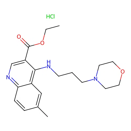 Ethyl 6-methyl-4-(3-morpholin-4-ylpropylamino)quinoline-3-carboxylate Hydrochloride structure