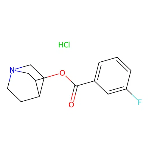 Quinuclidin-3-yl 3-fluorobenzoate hydrochloride structure