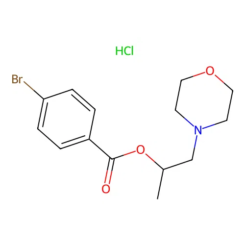 1-Morpholinopropan-2-yl 4-bromobenzoate hydrochloride structure