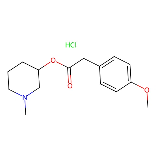 1-Methylpiperidin-3-YL 2-(4-methoxyphenyl)acetate hydrochloride structure