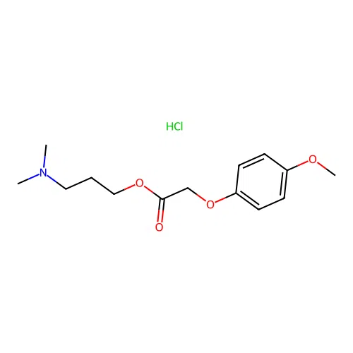 3-(Dimethylamino)propyl 2-(4-methoxyphenoxy)acetate hydrochloride structure