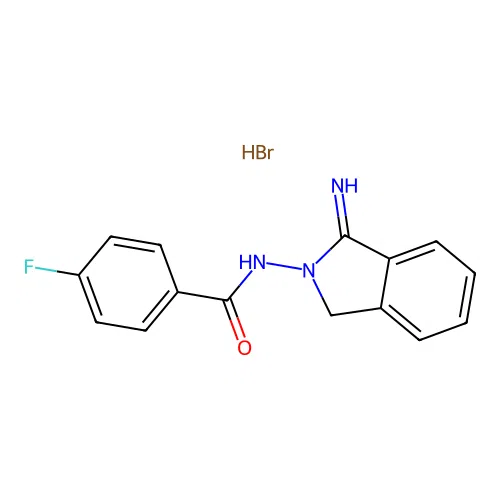 2-[(4-Fluorobenzoyl)amino]-1-isoindoliniminium bromide structure