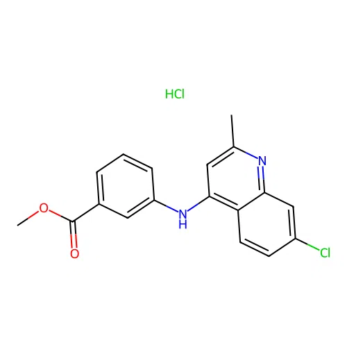 Methyl 3-[(7-chloro-2-methylquinolin-4-yl)amino]benzoate;hydrochloride structure