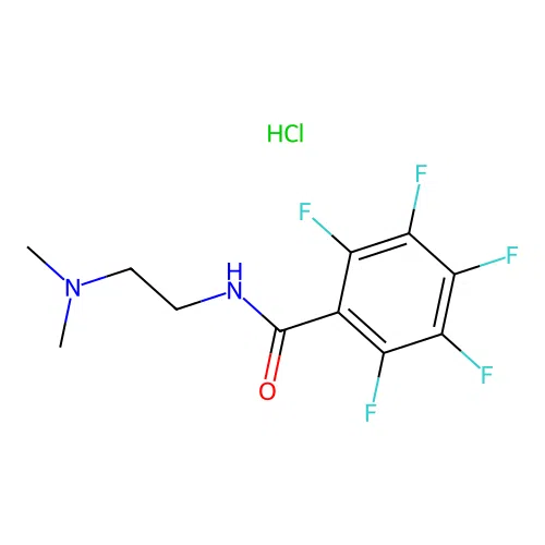 N-(2-(dimethylamino)ethyl)-2,3,4,5,6-pentafluorobenzamide hydrochloride structure