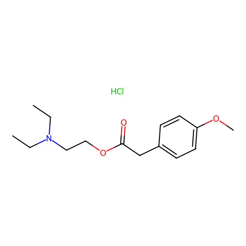 2-(Diethylamino)ethyl 2-(4-methoxyphenyl)acetate hydrochloride structure