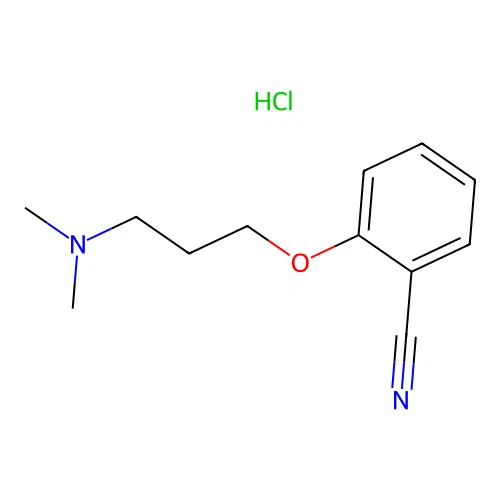 2-[3-(Dimethylamino)propoxy]benzonitrile;hydrochloride structure