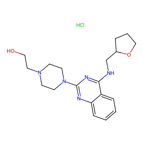 2-[4-[4-(oxolan-2-ylmethylamino)quinazolin-2-yl]piperazin-1-yl]ethanol Hydrochloride structure
