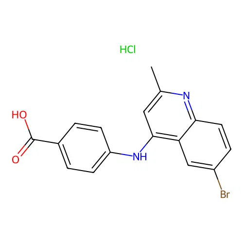 4-((6-Bromo-2-methylquinolin-4-yl)amino)benzoic acid hydrochloride structure