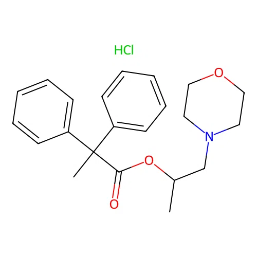 1-Morpholinopropan-2-yl 2,2-diphenylpropanoate hydrochloride structure