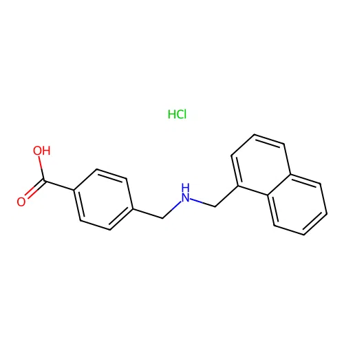 4-(((Naphthalen-1-ylmethyl)amino)methyl)benzoic acid hydrochloride structure