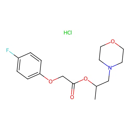 1-Morpholinopropan-2-yl 2-(4-fluorophenoxy)acetate hydrochloride structure