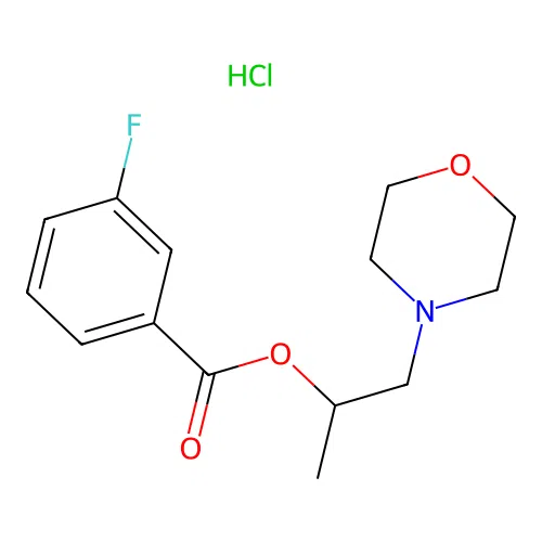 1-Morpholinopropan-2-yl 3-fluorobenzoate hydrochloride structure