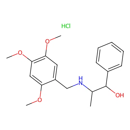 1-Phenyl-2-((2,4,5-trimethoxybenzyl)amino)propan-1-ol hydrochloride structure