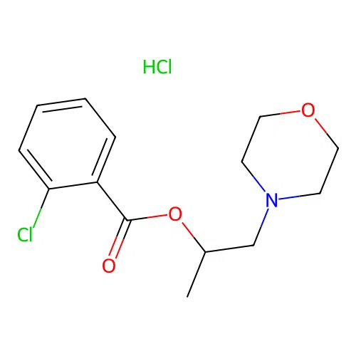 1-Morpholinopropan-2-yl 2-chlorobenzoate hydrochloride structure