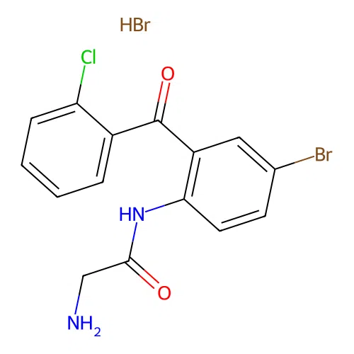 2-amino-N-(4-bromo-2-(2-chlorobenzoyl)phenyl)acetamide hydrobromide structure