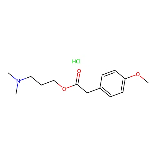 3-(Dimethylamino)propyl 2-(4-methoxyphenyl)acetate hydrochloride structure