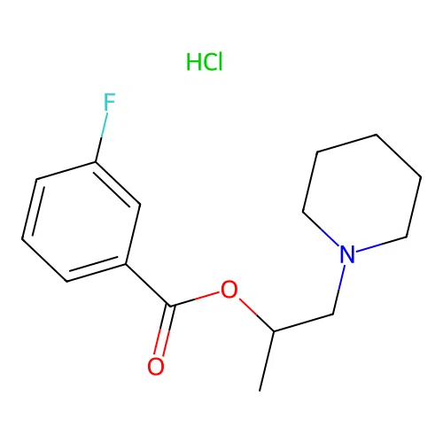 3-Fluoro-benzoic acid 1-methyl-2-piperidin-1-yl-ethyl ester structure