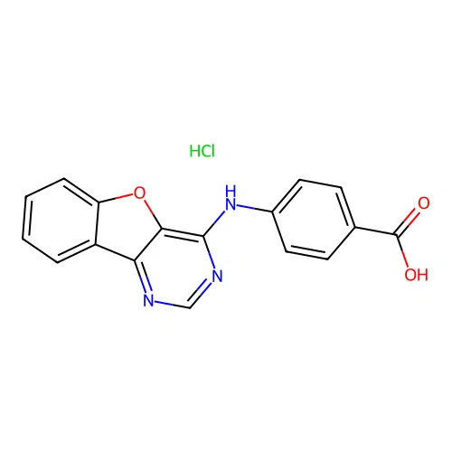 4-(Benzofuro[3,2-d]pyrimidin-4-ylamino)benzoic acid hydrochloride structure