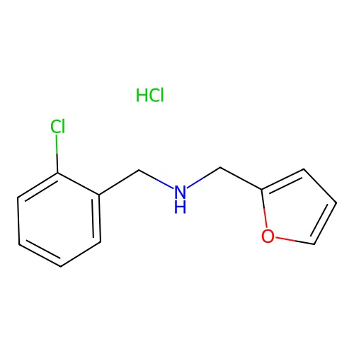 [(2-Chlorophenyl)methyl][(furan-2-yl)methyl]amine hydrochloride structure