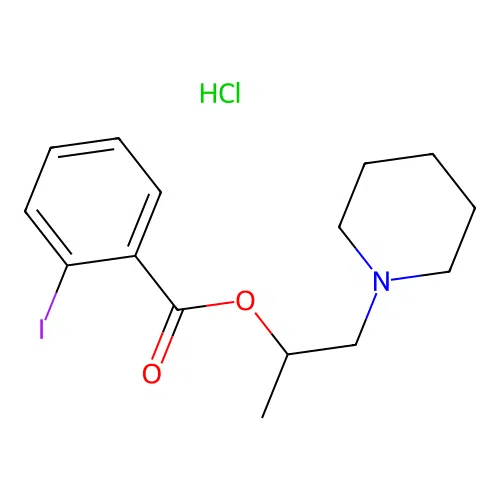 1-(Piperidin-1-YL)propan-2-YL 2-iodobenzoate hydrochloride structure