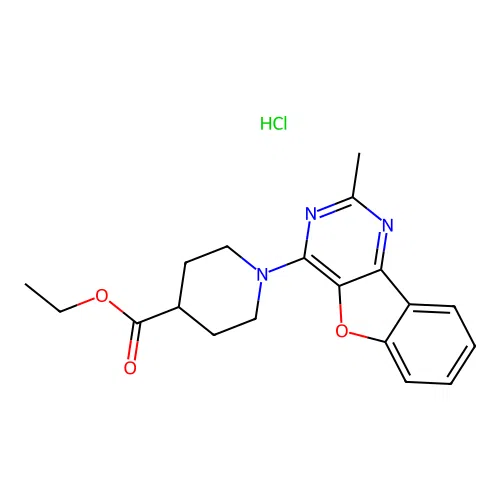 ethyl 1-(2-methylbenzofuro[3,2-d]pyrimidin-4-yl)piperidine-4-carboxylate hydrochloride structure