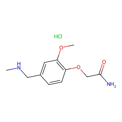 2-(2-Methoxy-4-((methylamino)methyl)phenoxy)acetamide hydrochloride structure