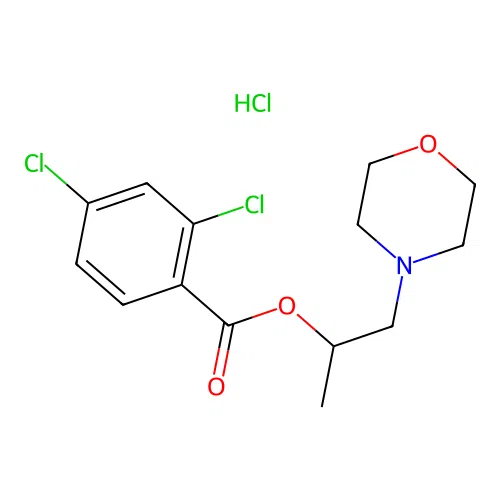 1-Morpholinopropan-2-yl 2,4-dichlorobenzoate hydrochloride structure