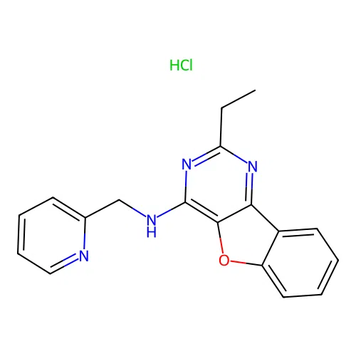 2-ethyl-N-(pyridin-2-ylmethyl)benzofuro[3,2-d]pyrimidin-4-amine hydrochloride structure