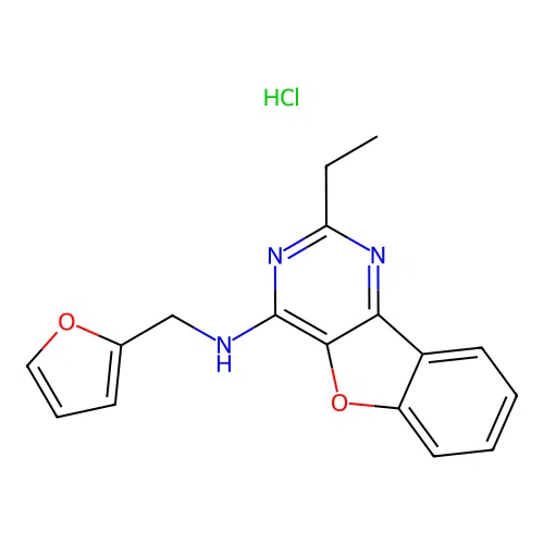 2-ethyl-N-(furan-2-ylmethyl)benzofuro[3,2-d]pyrimidin-4-amine hydrochloride structure