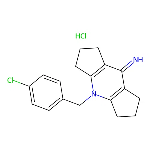 4-(4-chlorobenzyl)-2,3,4,5,6,7-hexahydrodicyclopenta[b,e]pyridin-8(1H)-imine hydrochloride structure
