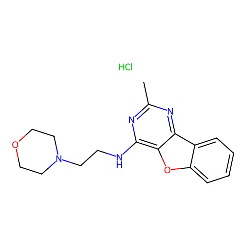 2-methyl-N-(2-morpholinoethyl)benzofuro[3,2-d]pyrimidin-4-amine hydrochloride structure