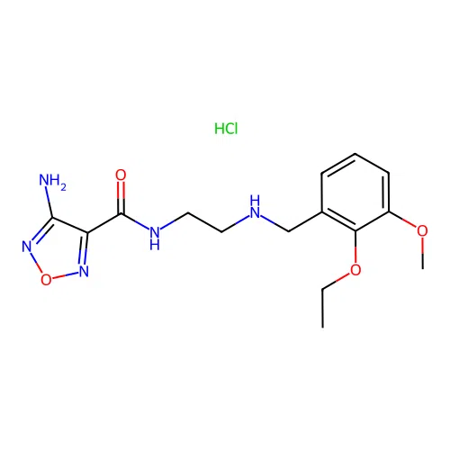 4-amino-N-(2-((2-ethoxy-3-methoxybenzyl)amino)ethyl)-1,2,5-oxadiazole-3-carboxamide hydrochloride structure
