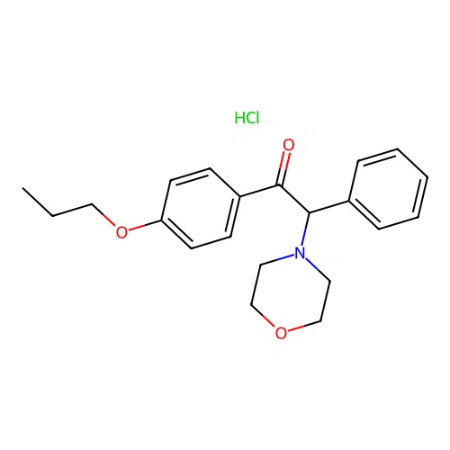 2-Morpholino-2-phenyl-1-(4-propoxyphenyl)ethanone hydrochloride structure
