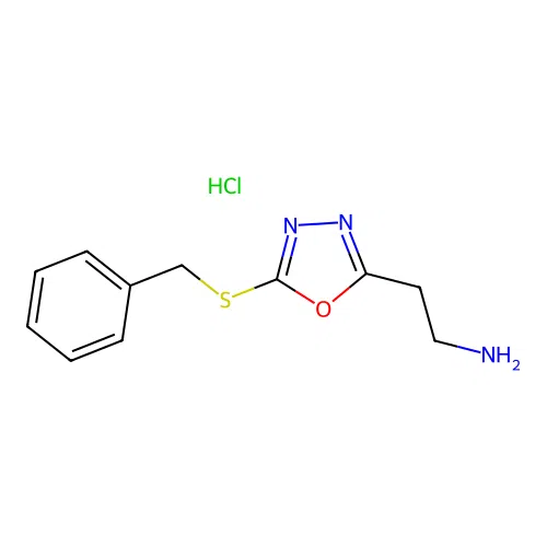 2-[5-(Phenylmethylthio)-1,3,4-oxadiazol-2-yl]ethylamine, chloride structure