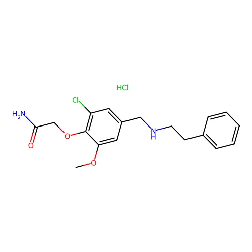 2-(2-Chloro-6-methoxy-4-((phenethylamino)methyl)phenoxy)acetamide hydrochloride structure