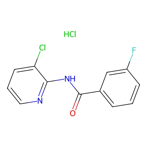 N-(3-chloropyridin-2-yl)-3-fluorobenzamide hydrochloride structure