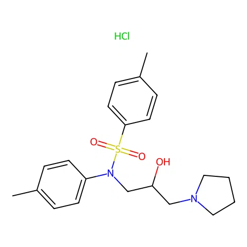 N-(2-hydroxy-3-(pyrrolidin-1-yl)propyl)-4-methyl-N-(p-tolyl)benzenesulfonamide hydrochloride structure
