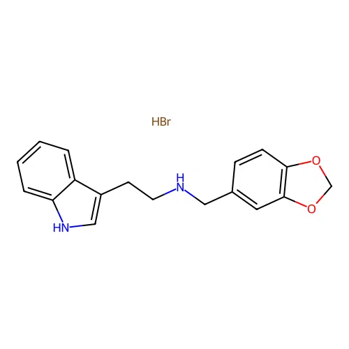 Benzo[1,3]dioxol-5-ylmethyl-[2-(1H-indol-3-YL)-ethyl]-amine hydrobromide structure