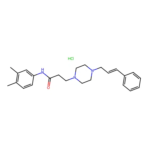 (E)-3-(4-cinnamylpiperazin-1-yl)-N-(3,4-dimethylphenyl)propanamide hydrochloride structure